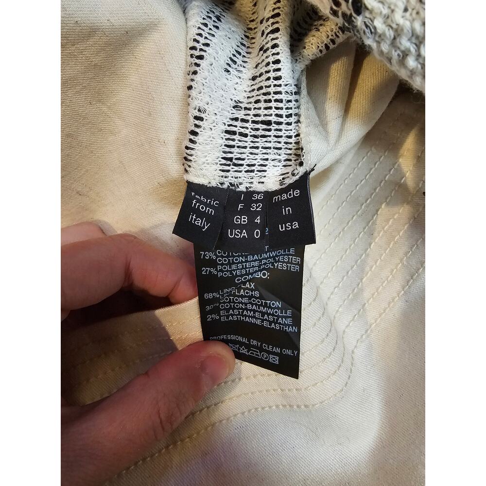 Derek Lam Tweed Sheath Dress Sz 0 Black White Sleeveless Pencil- Made in USA - Picture 4 of 5